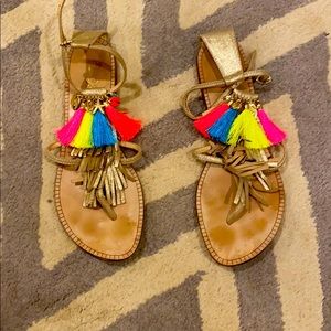 Lily Pulitzer beach Sandler with tassels